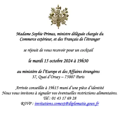 Invitation Quai d Orsay