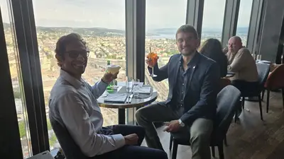 Avec Shabir Djakiodine ASFE Londres en visite a Zurich