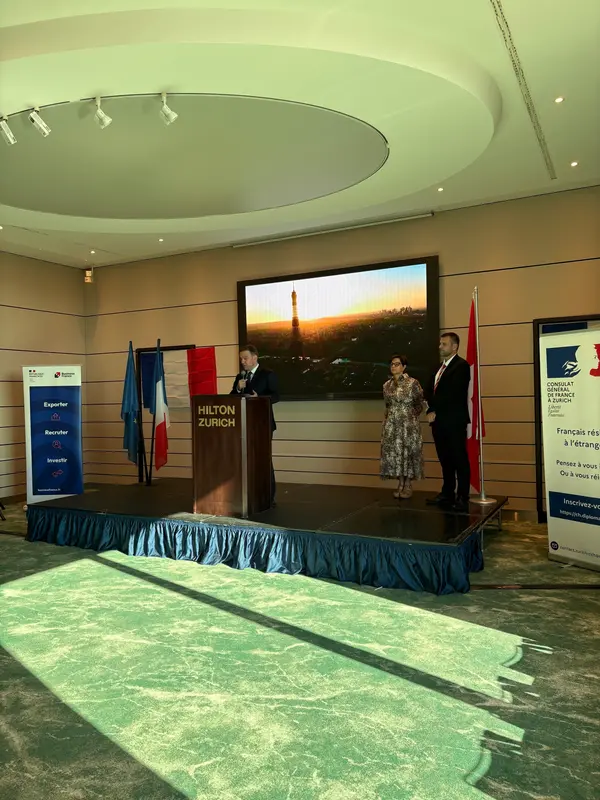 XIV Juillet Zurich avec depute ambassadrice et consul general